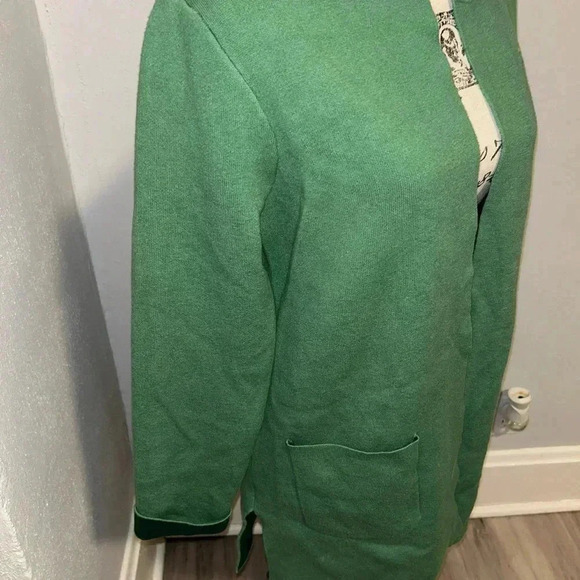 J.Jill ~ open front cardi green with cuffed sleeve size small petite - Picture 5 of 7